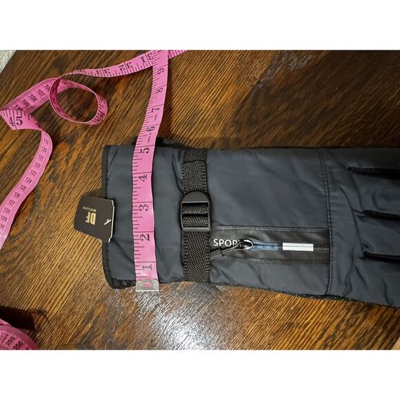 Men's NEW Winter Gloves zipper pocket DF Sport - Blue/Black Zipper Pocket - Picture 6 of 7